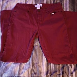 No Boundaries Women's Deep Red Skinny Jeans